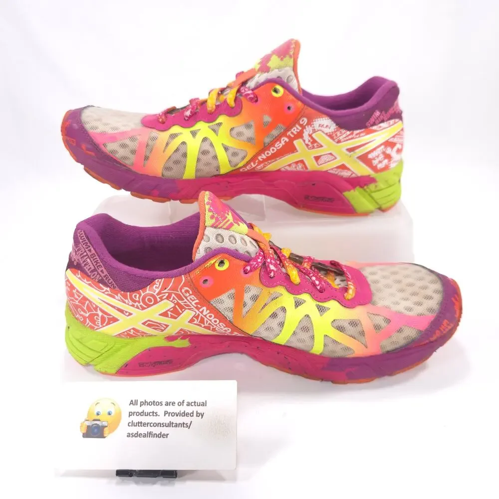 Asics Gel-Noosa Tri 9 Athletic Running Shoe Womens Size 8 T458N Pink Yellow